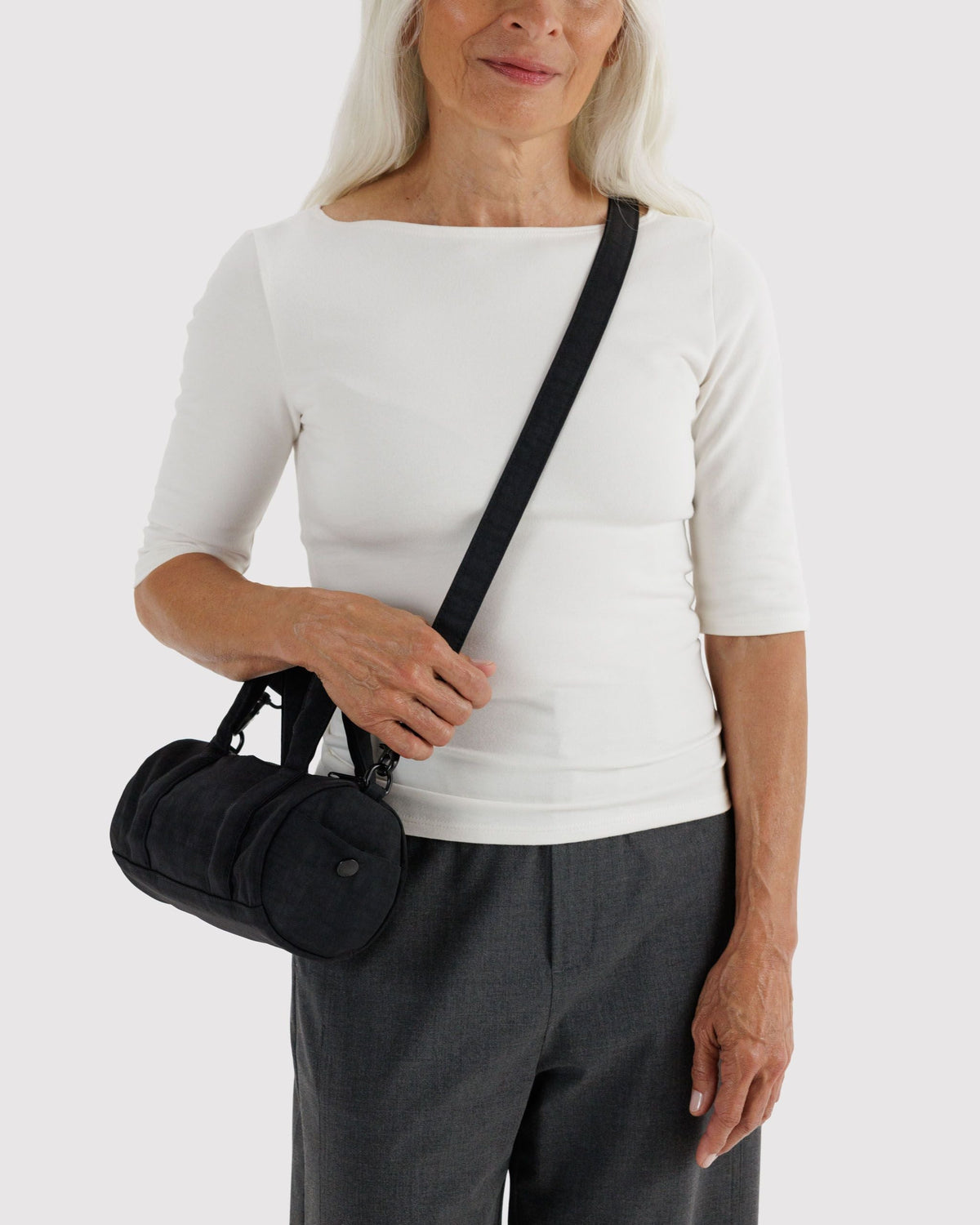 Small Nylon Duffle Bag - Black - image 2