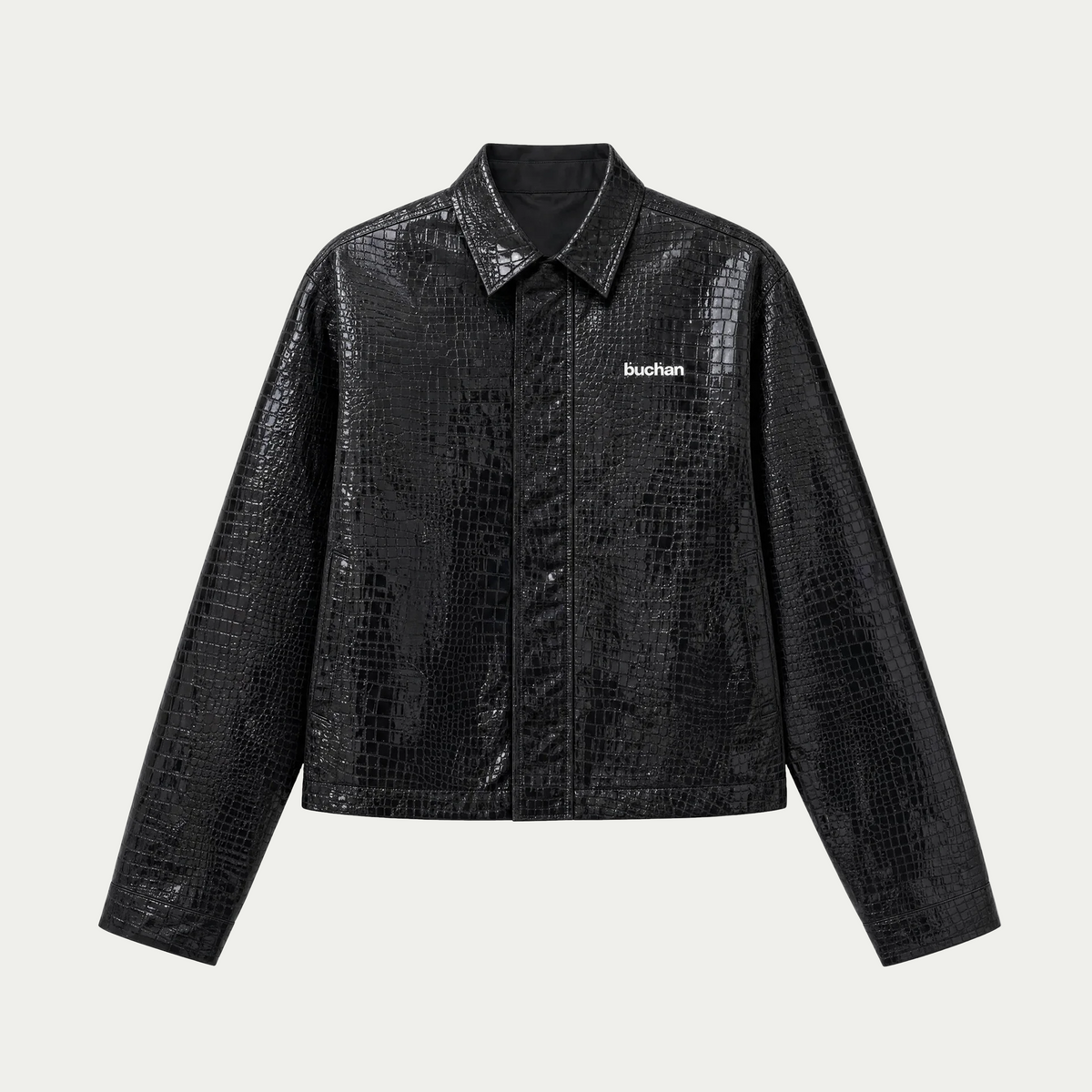 Water Reactive Croco Jacket - Black