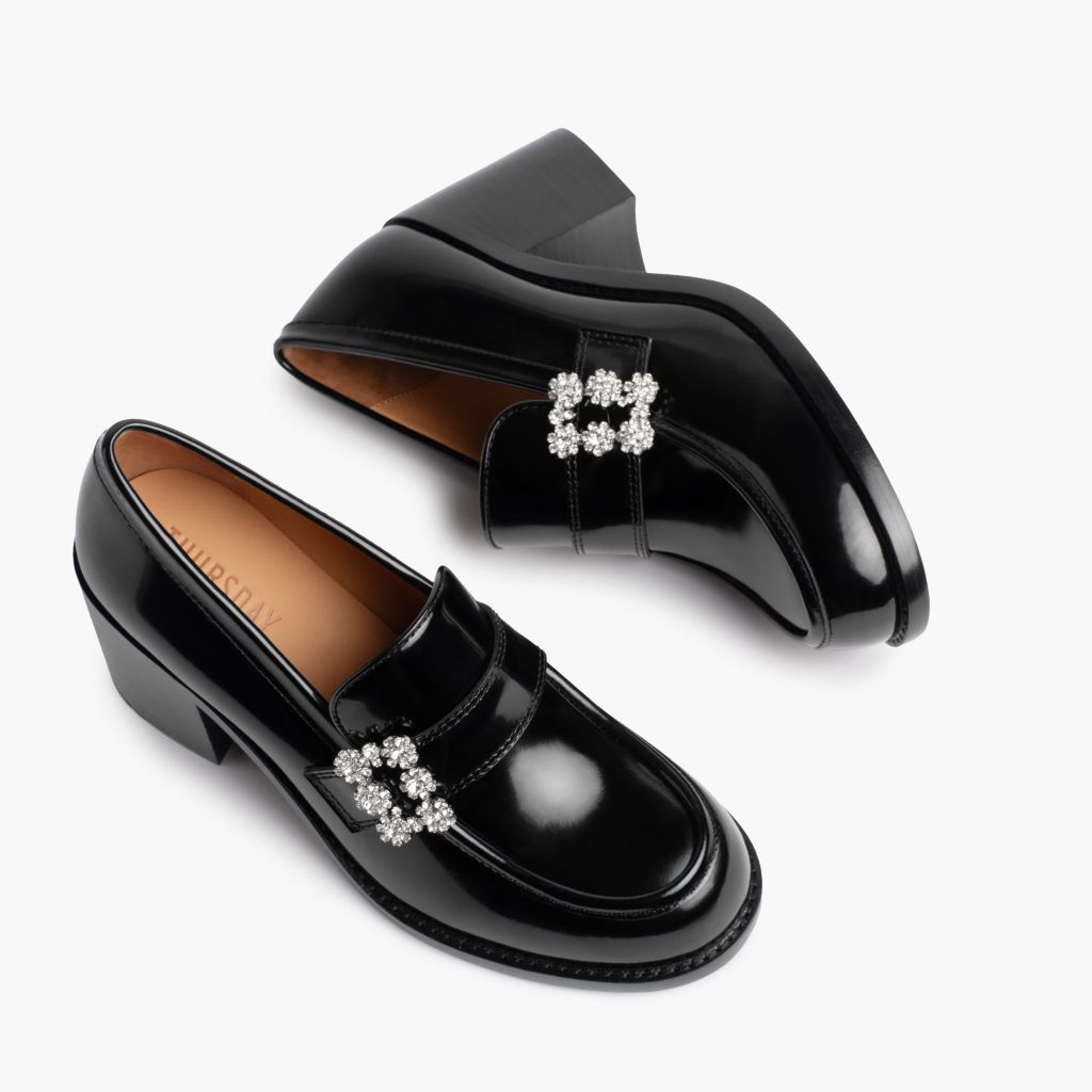 High Heel Penny | Black & Crystal