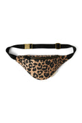 Braune Leopard Baumwoll Mini Gürteltasche