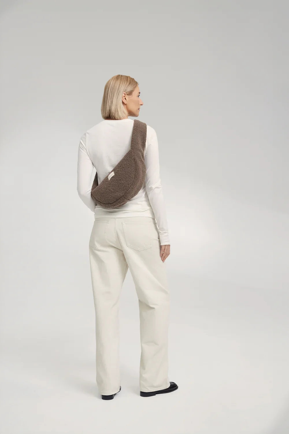 Ecru Herzen Teddy Mini Umhängetasche