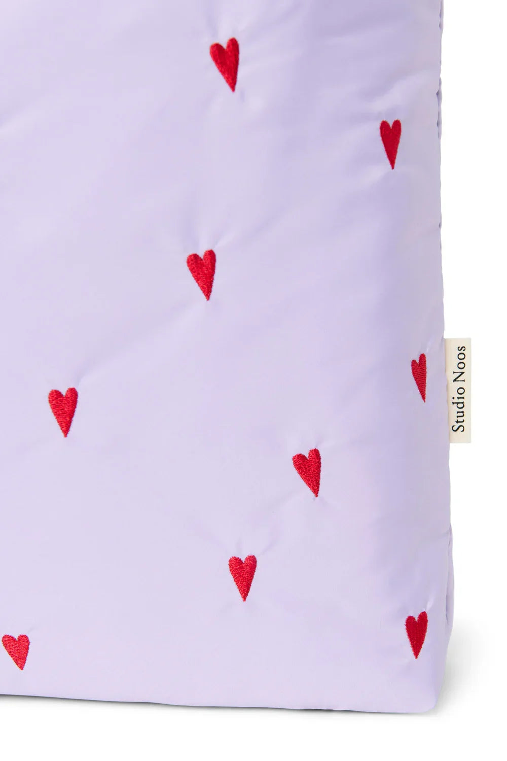 Bruine Puffy Mom-tas met hartjes