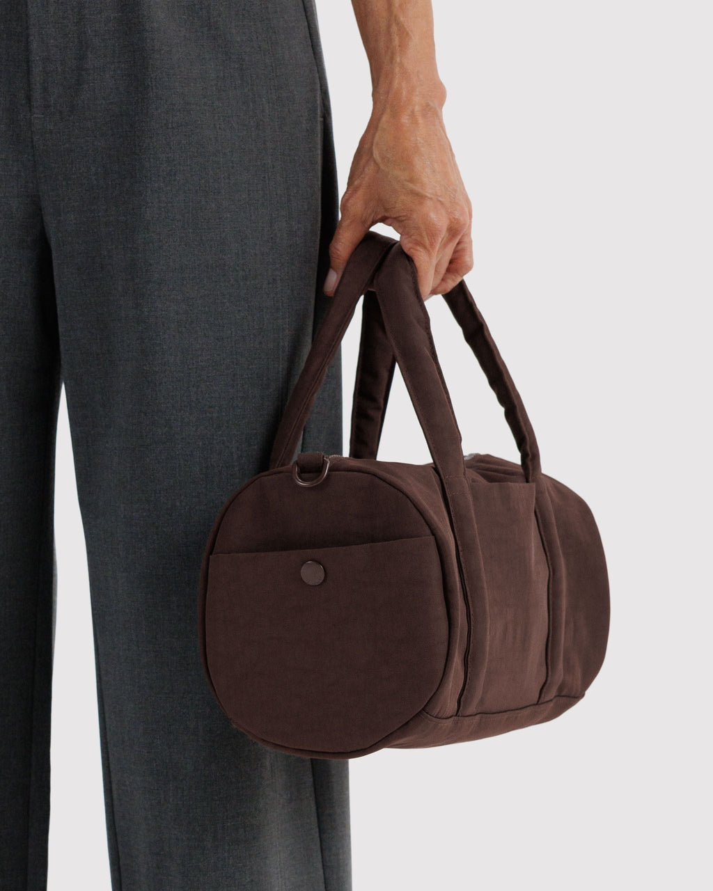 Nylon Duffle Bag - Coffee - image 3
