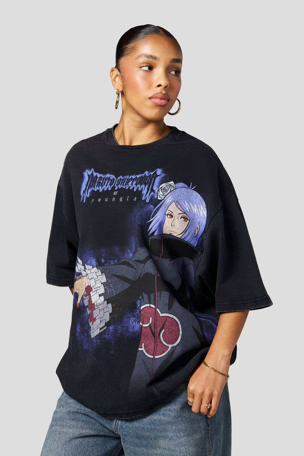 W4360 - T-shirt Naruto délavé