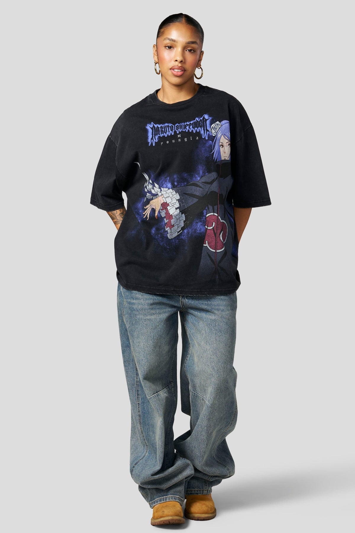 W4360 - T-shirt Naruto délavé