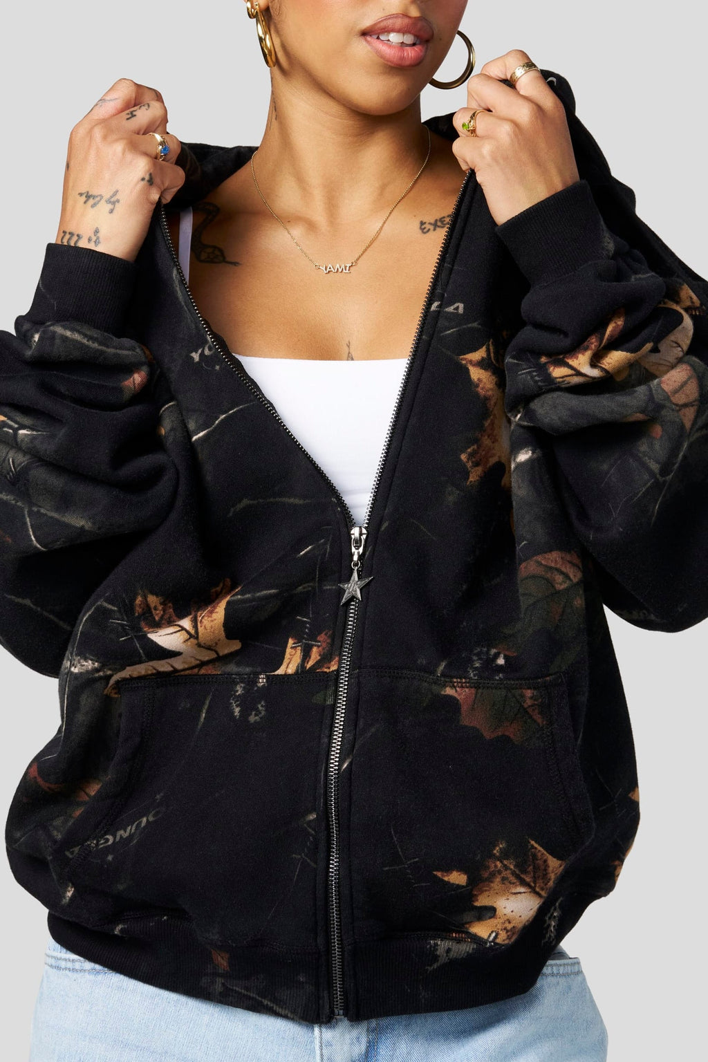 W533 Sweat à capuche zippé Flashback