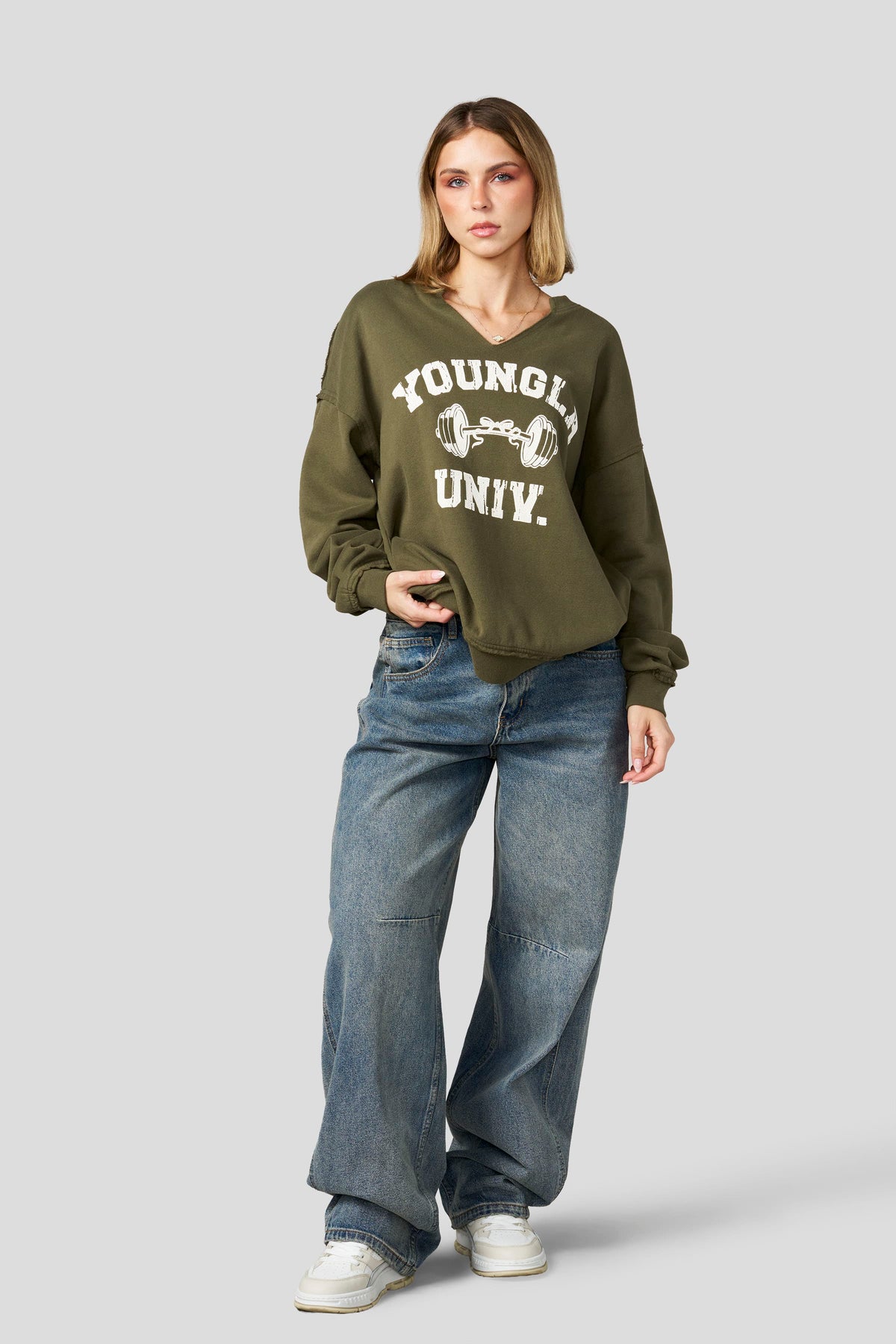 W5159 - Sweat-shirt col rond jour de repos