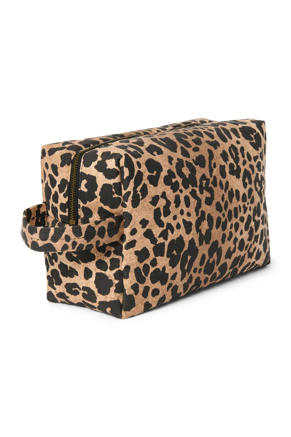 Brown Leopard Cotton Toiletry Bag