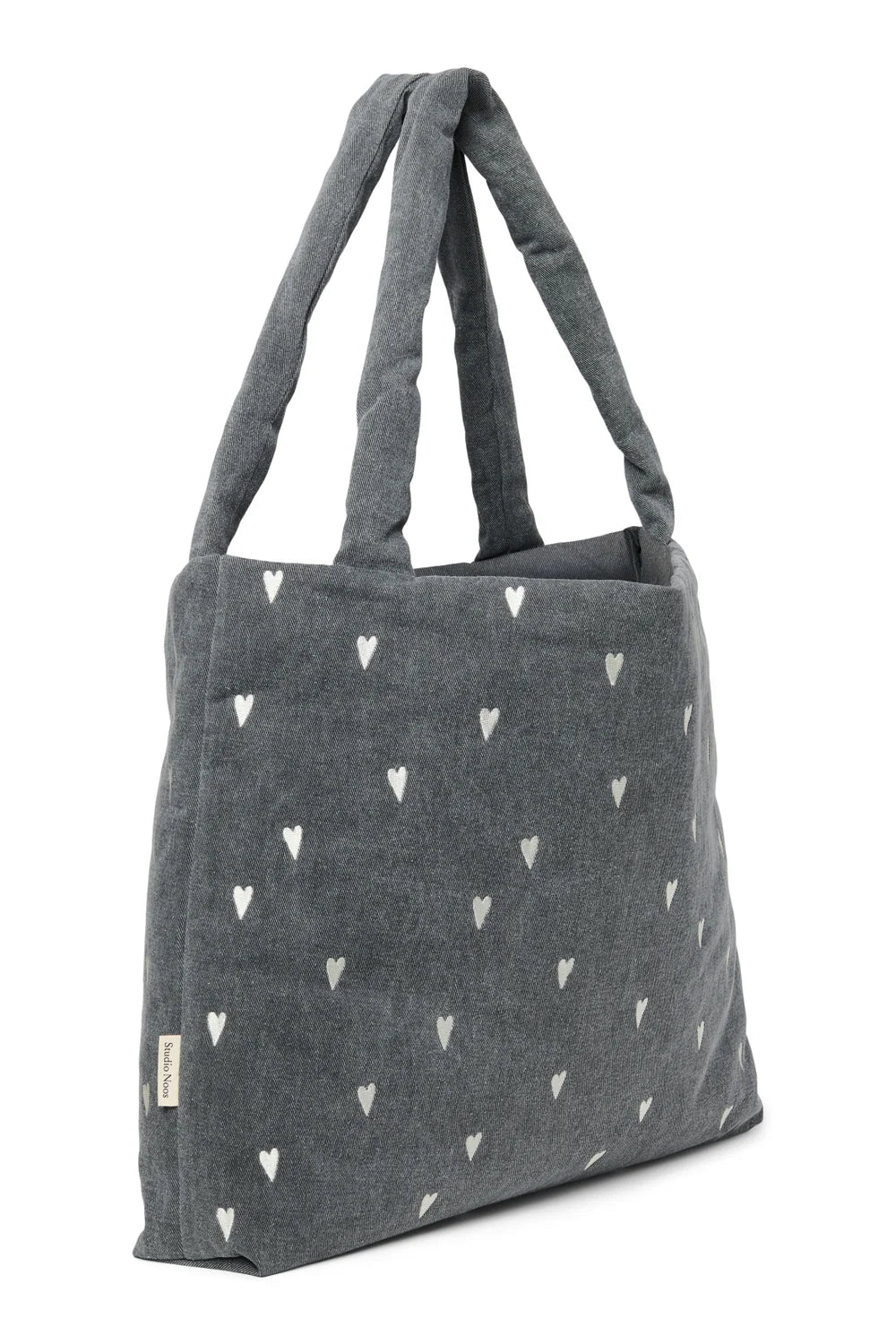 Grijze Harten Denim Mom Bag