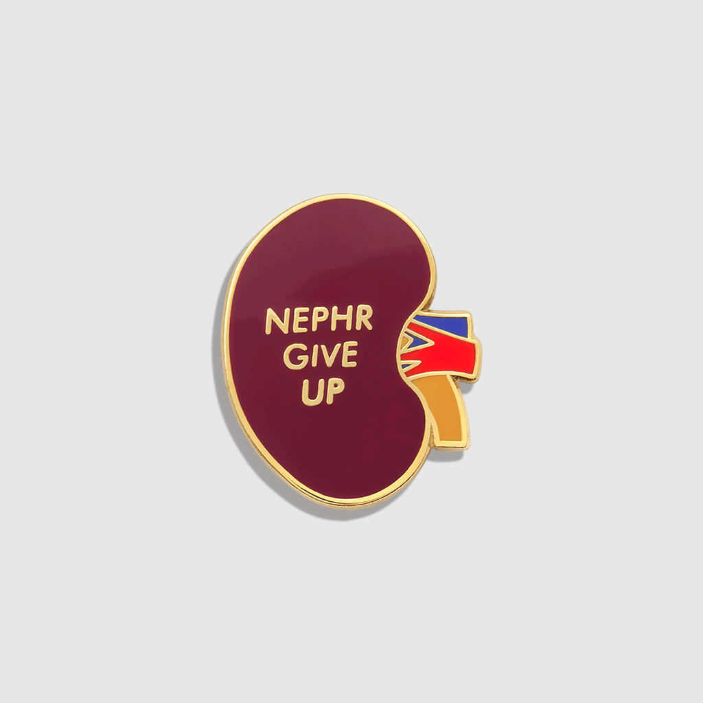 Nephr Give Up Enamel Pin - Burgundy