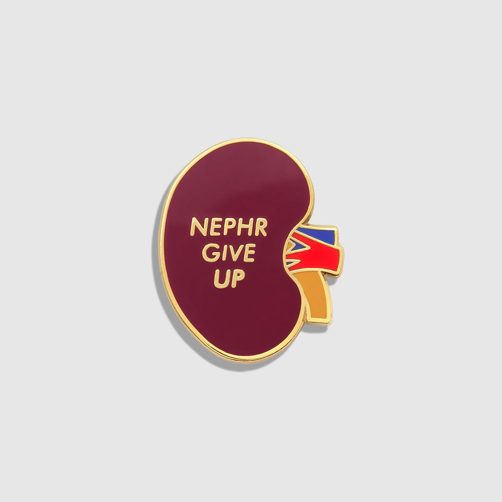 Nephr Give Up Enamel Pin - Burgundy