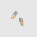 Chill Pill Pavé Stud Earrings - Teal
