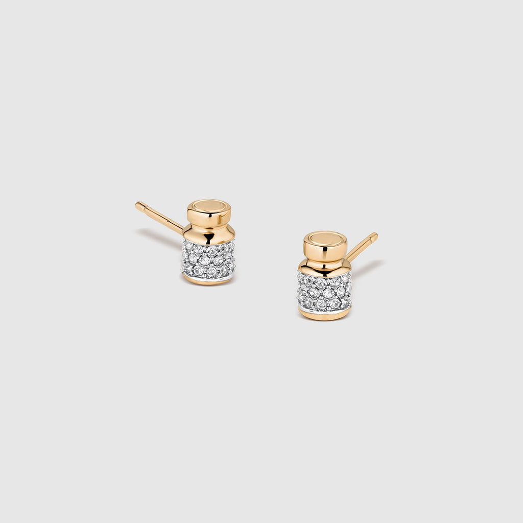 Glow Getter Pavé Stud Earrings - Gold