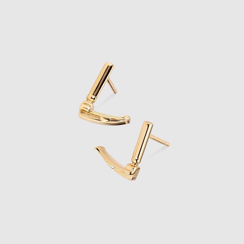 Laryngoscope Stud Earrings - Gold