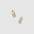 Pill Pavé Stud Earrings - Gold