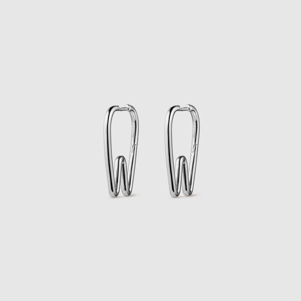 Tooth Hoop Earrings - Silver