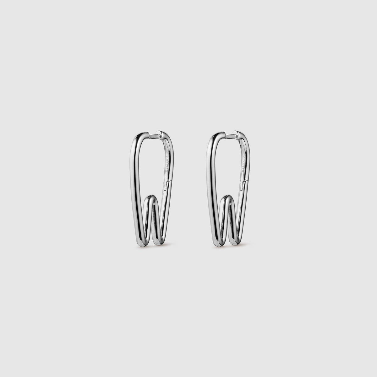 Tooth Hoop Earrings - Silver