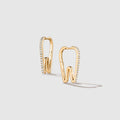 Tooth Pavé Hoop Earrings - Gold