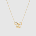 Stethoscope Bow Necklace - Gold