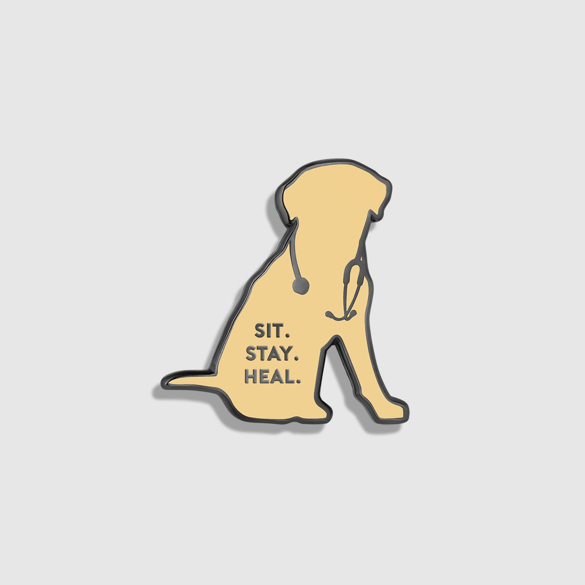 Sit. Stay. Heal. Enamel Pin - Butter Yellow