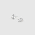 Anatomical Heart Stud Earrings - Silver