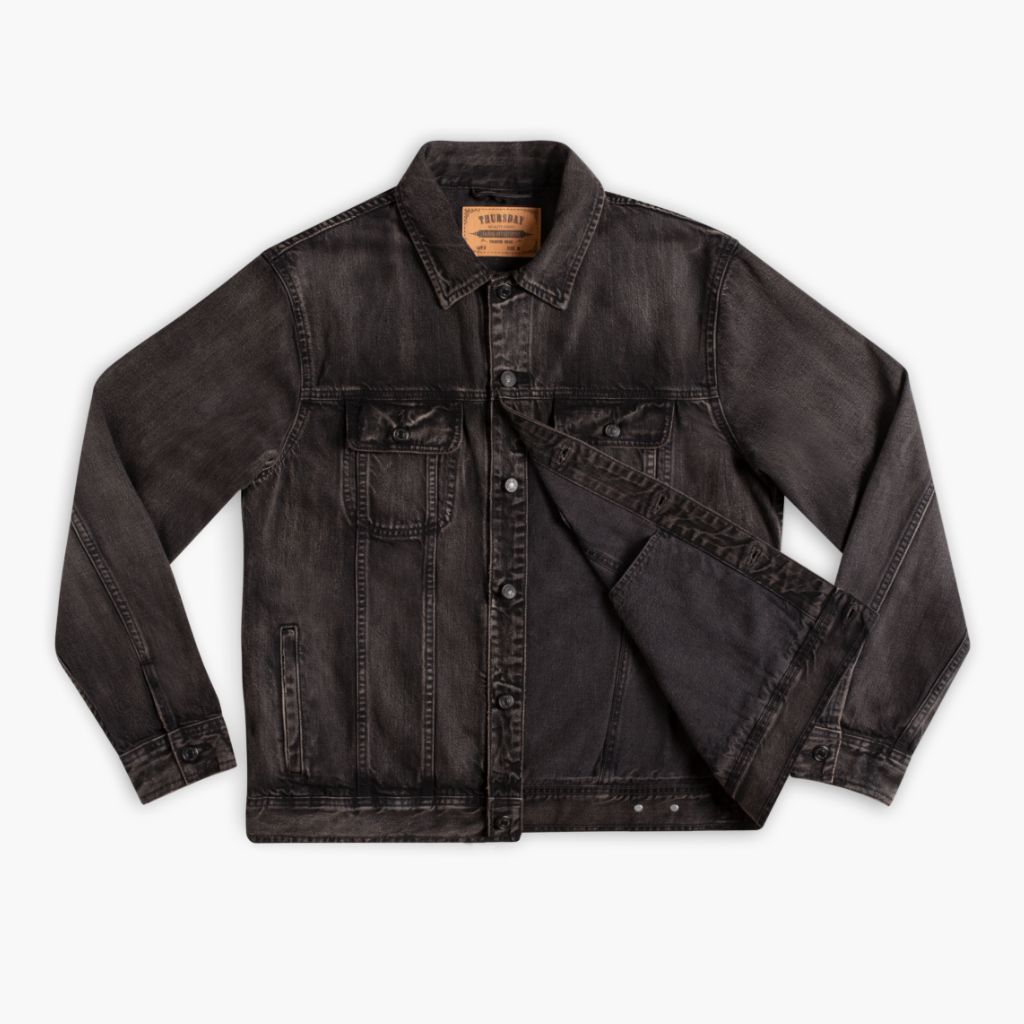 Denim Trucker Jacket | Faded Black