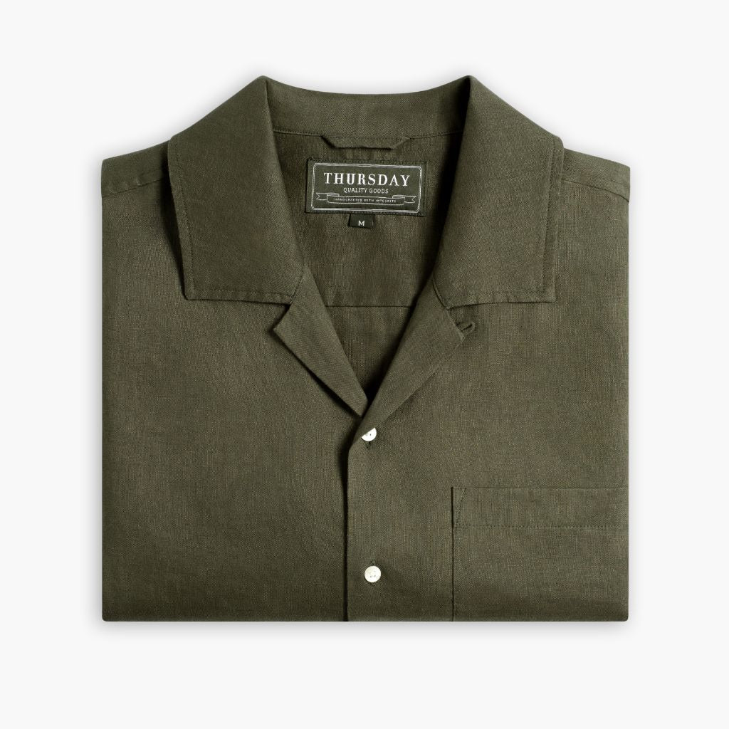 Linen Camp Shirt | Olive