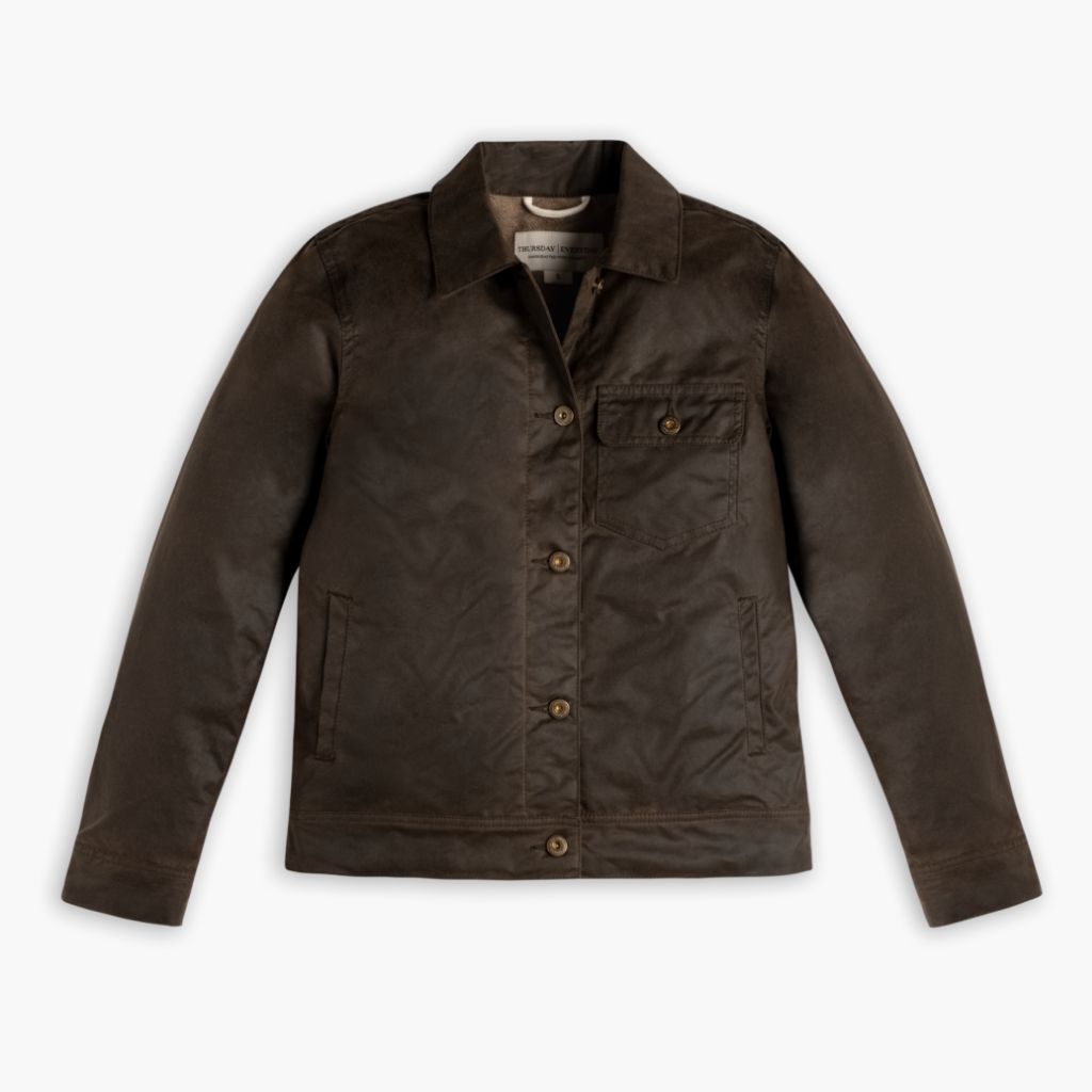 Waxed Canvas Field Jacket | Dark Olive