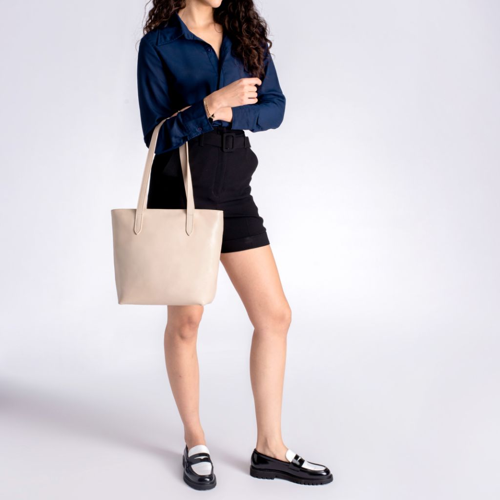 Everyday Tote | Beige (M) (Zipper)