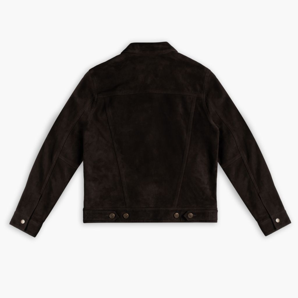 Suede Trucker Jacket | Chocolate