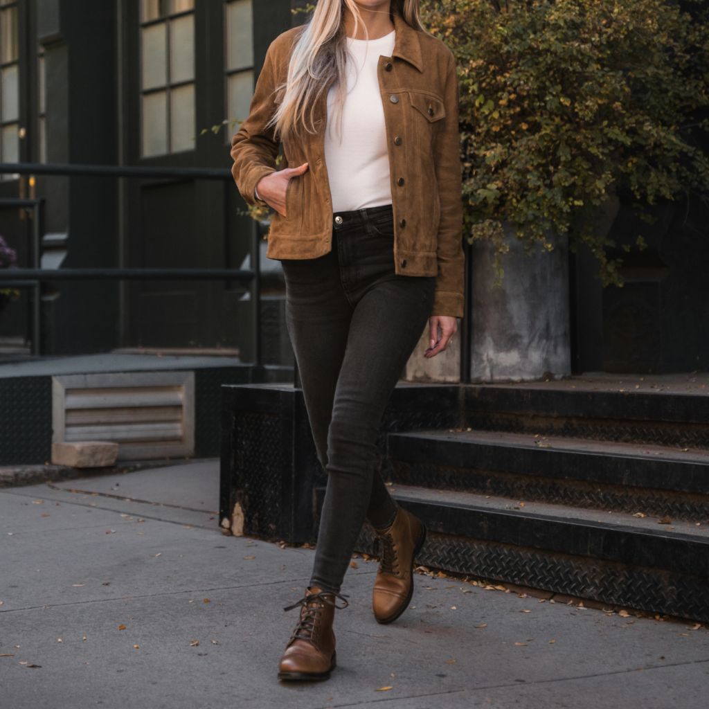 Suede Trucker Jacket | Dusty