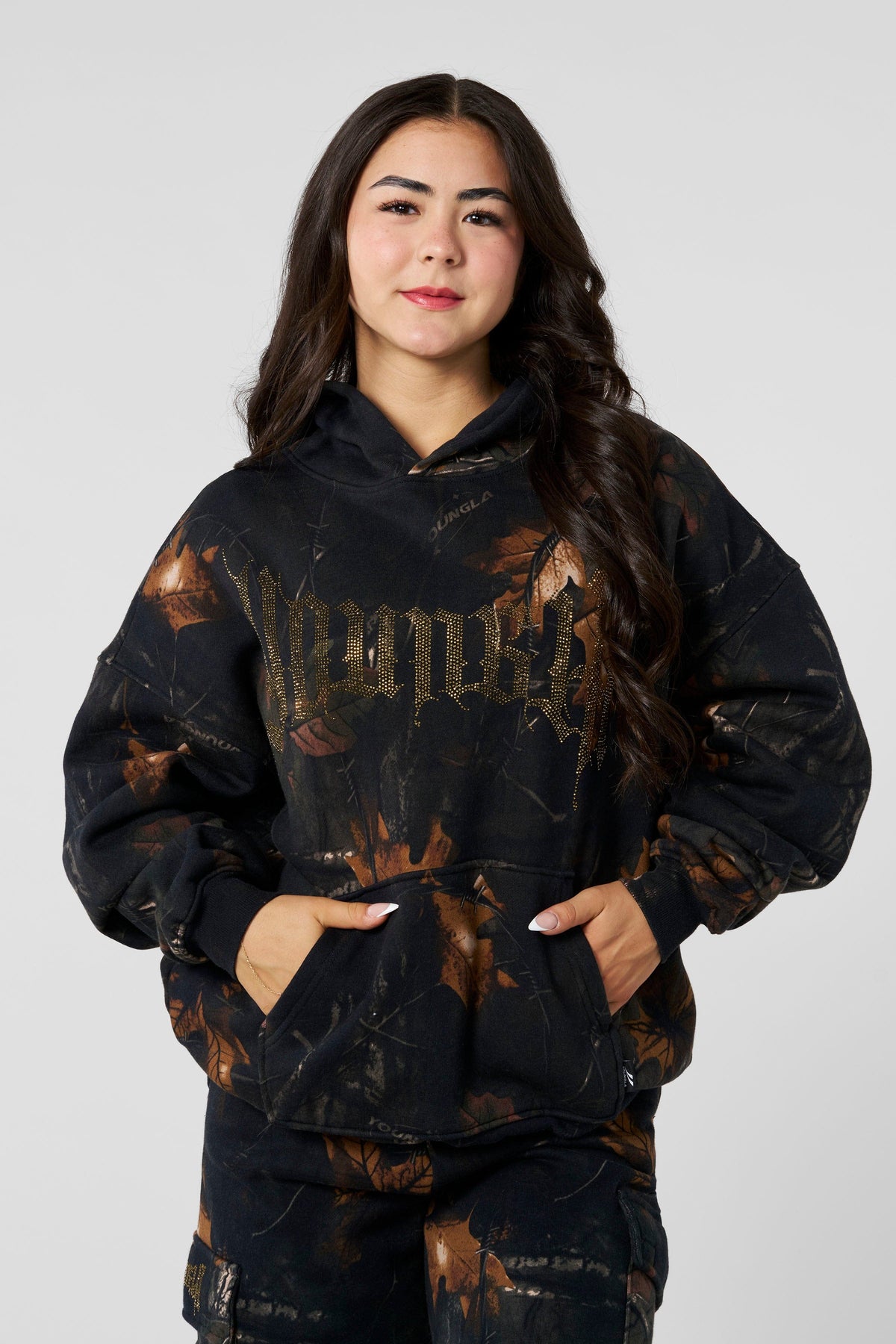 W5168 - Sweat à capuche camouflage scintillant