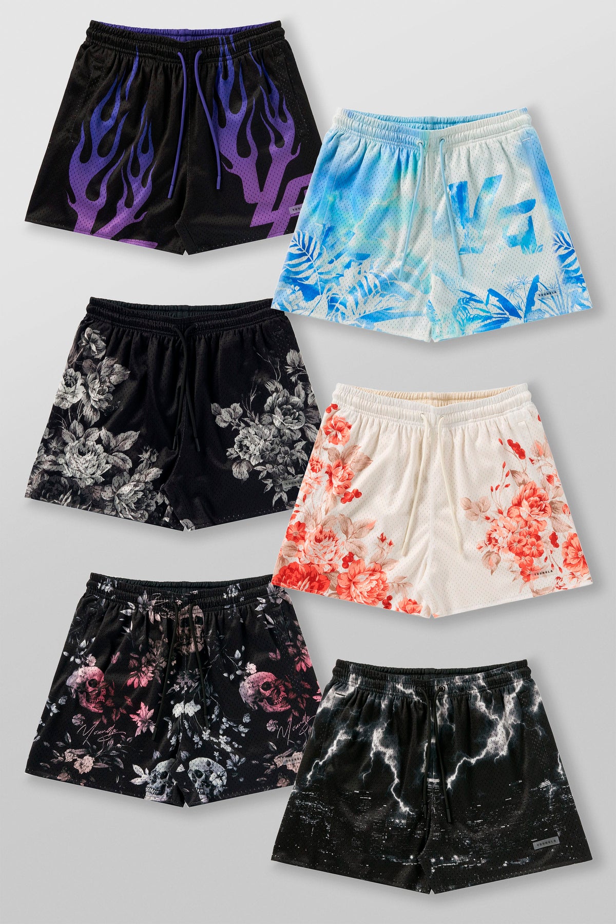 1111 - Short réversible Skulls & Roses
