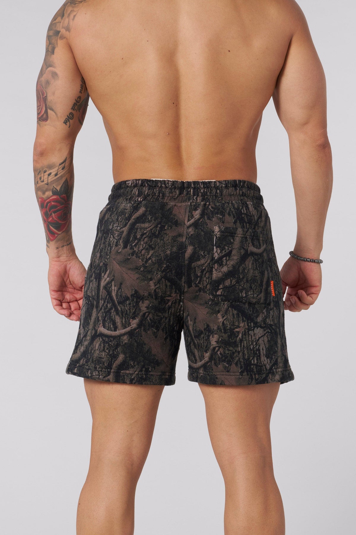 1118 - Short en coton camouflage d'arbre