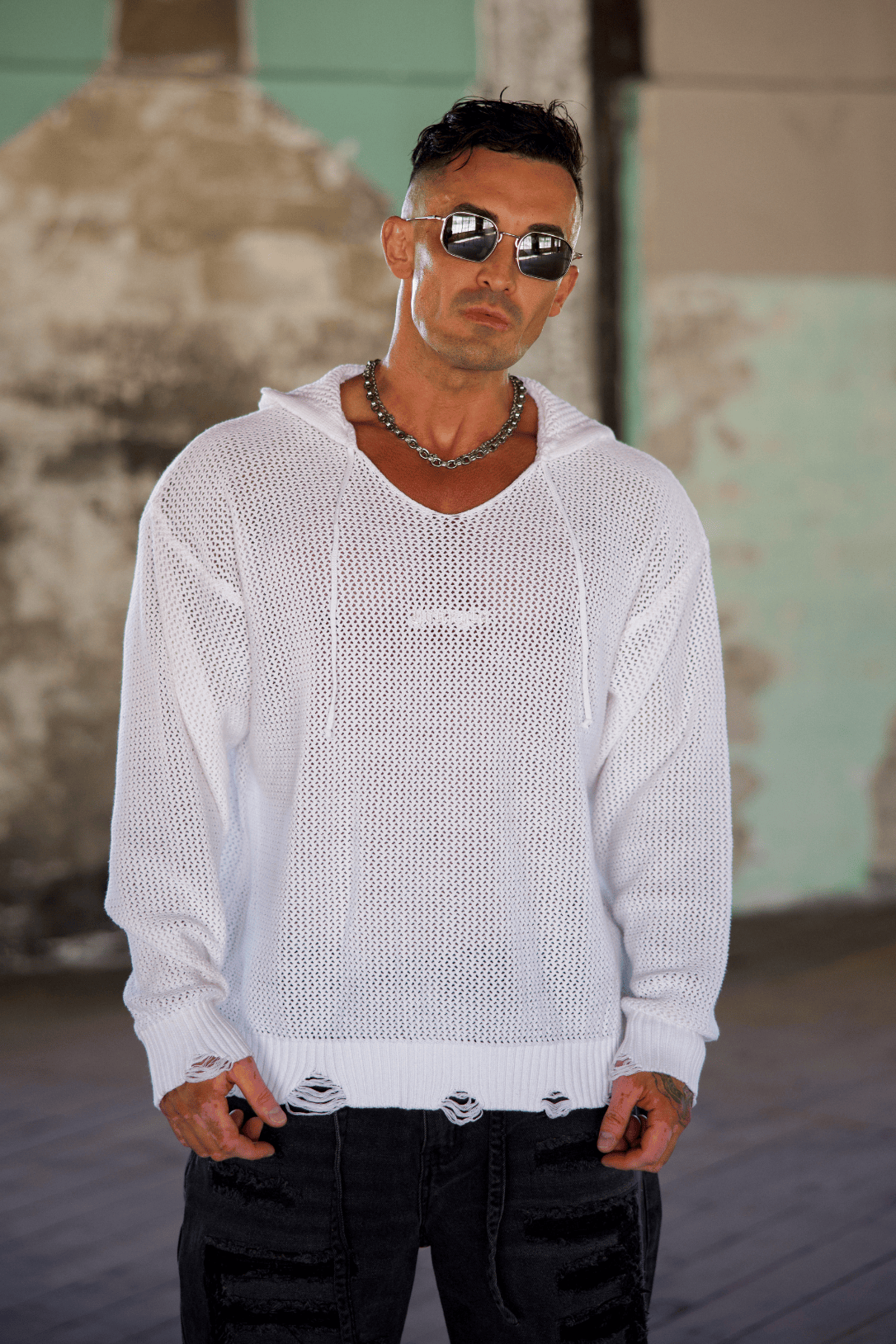 5229 - Sweats à capuche en maille Rave