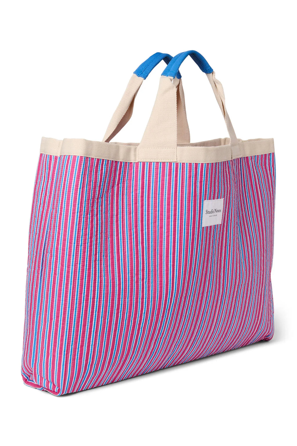 Popeline Gestreifte Strandtasche | Buttergelb