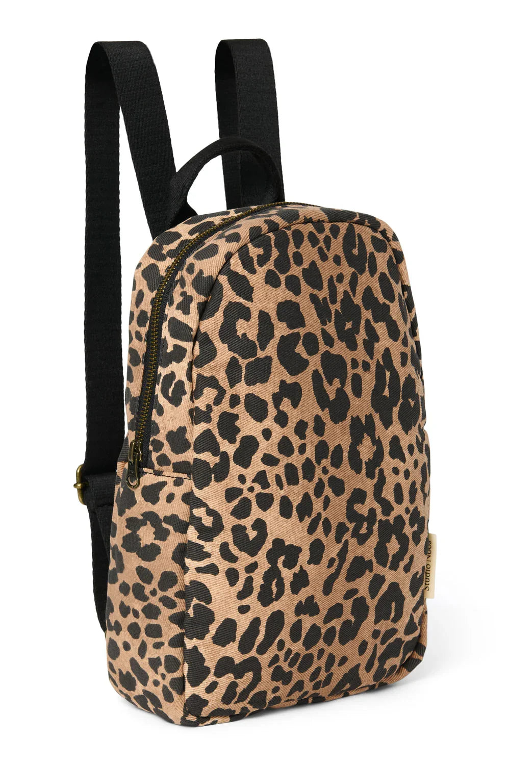 Brown Leopard Cotton Mini Backpack