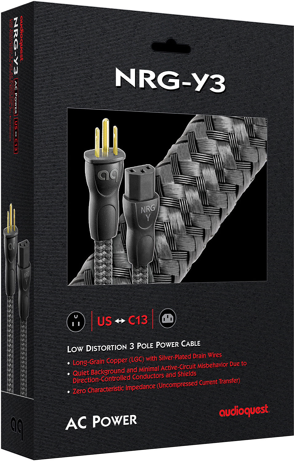 AudioQuest NRG Series 9.8 Feet Low Distortion 3 Pole AC Power Cable - NRGY3US3M - image 2