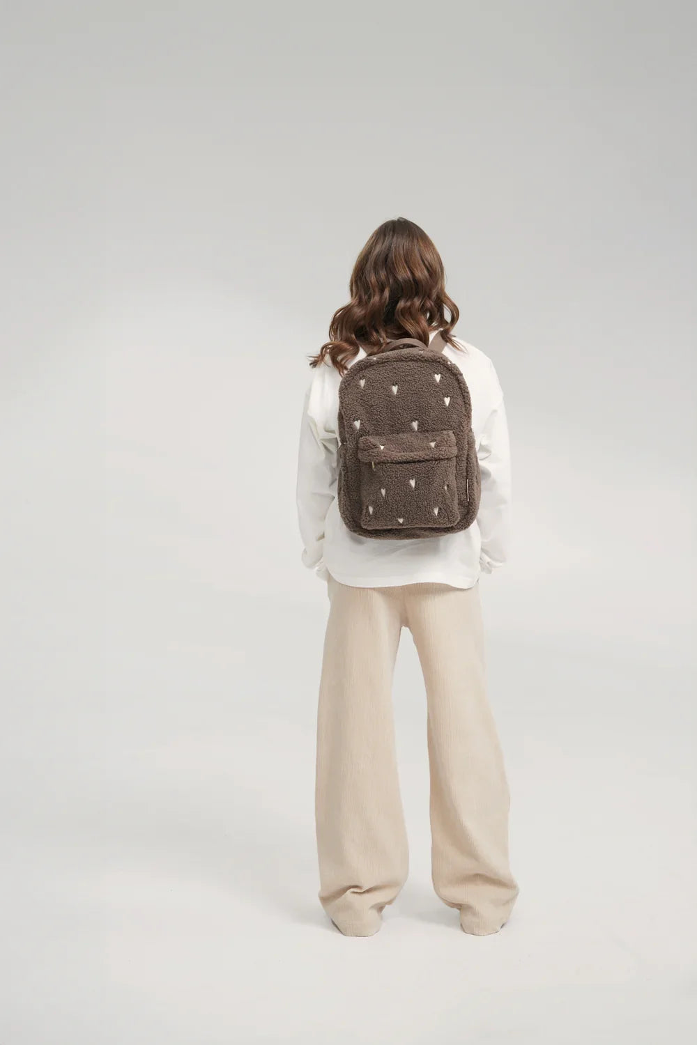 Brown Hearts Teddy Midi Rugzak