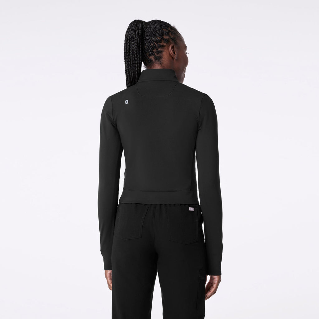 ContourKnit Cropped Scrub Jacket™ - Black