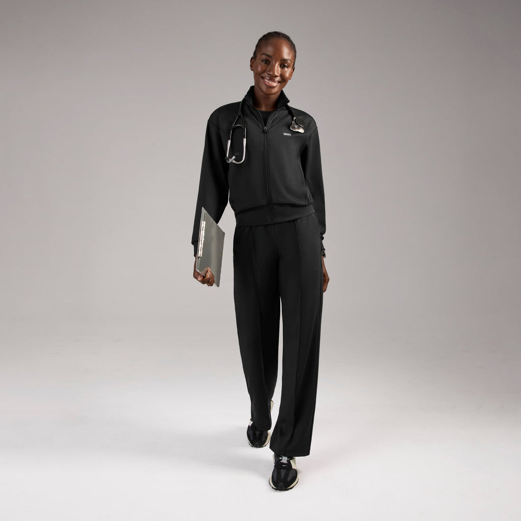 Labelle Bomber Scrub Jacket - Black