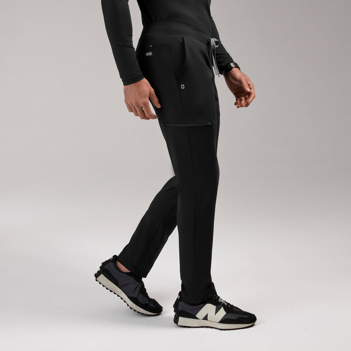 Pierre Slim Tapered Scrub Pant - Black