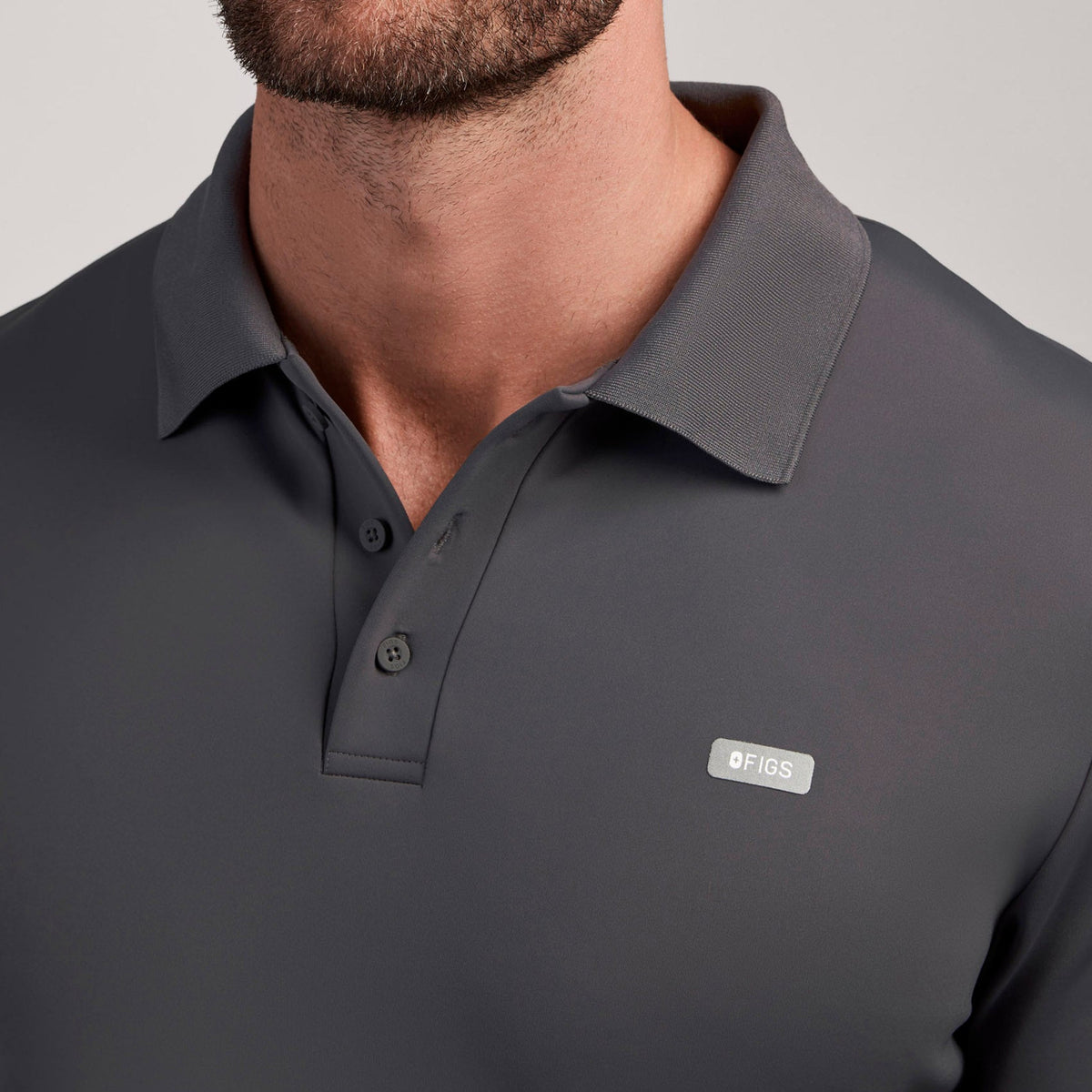 Rocco Polo Scrub Top - Charcoal