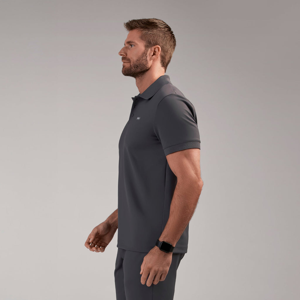 Rocco Polo Scrub Top - Charcoal