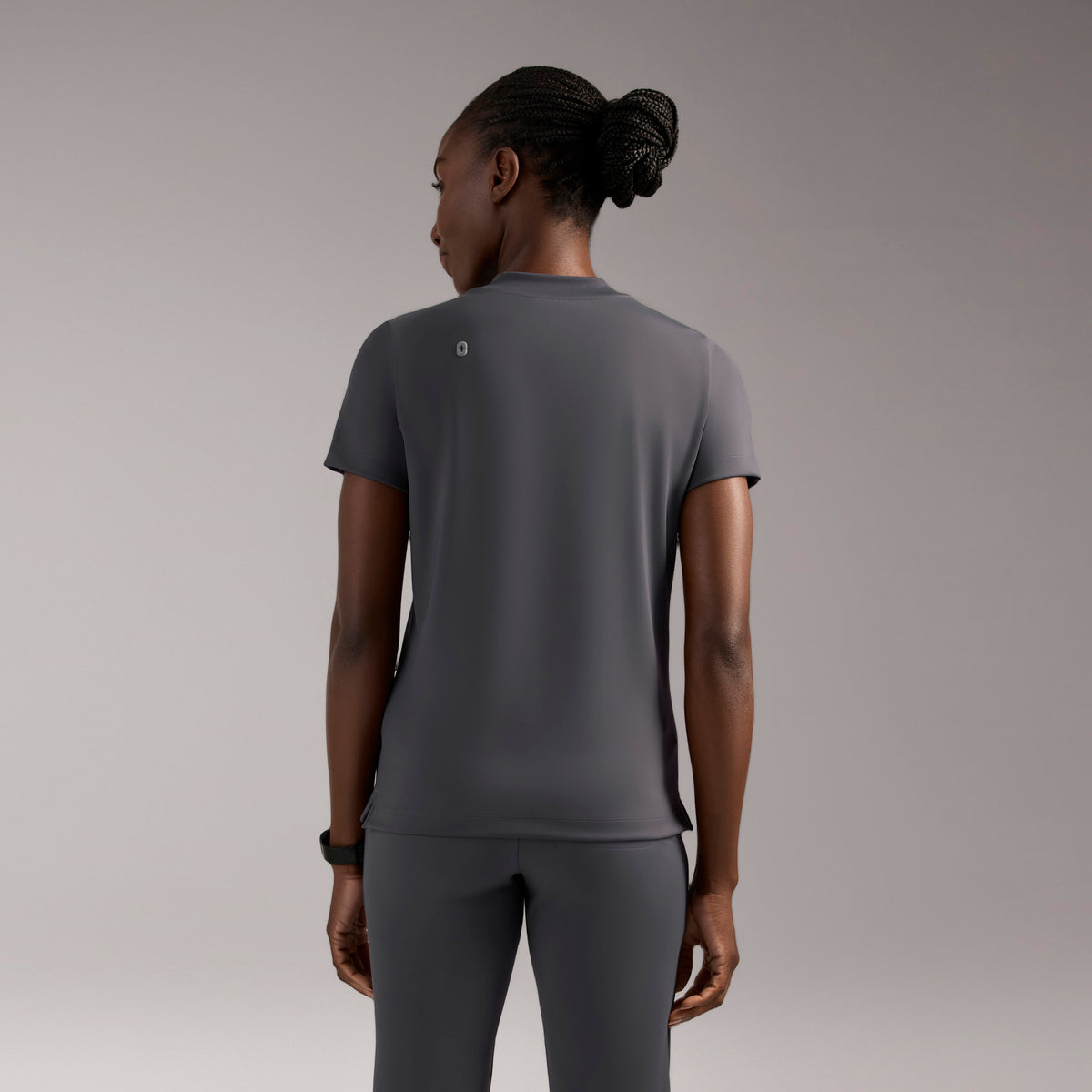 Sona Slim Scrub Top - Charcoal