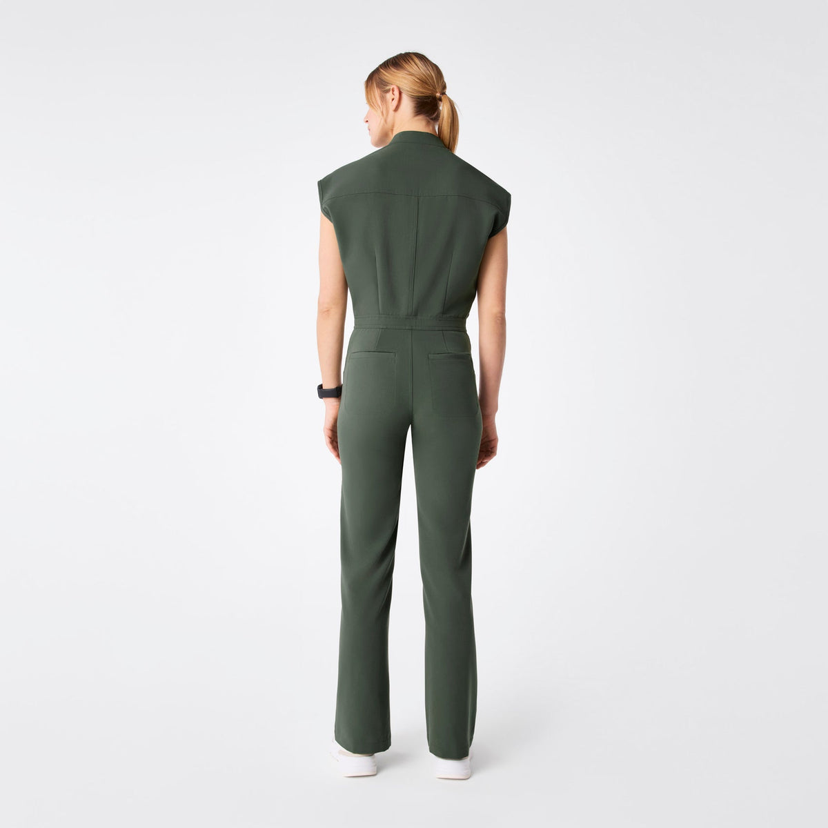 Rafaela Wide-Leg ScrubJumpsuit™ - Moss