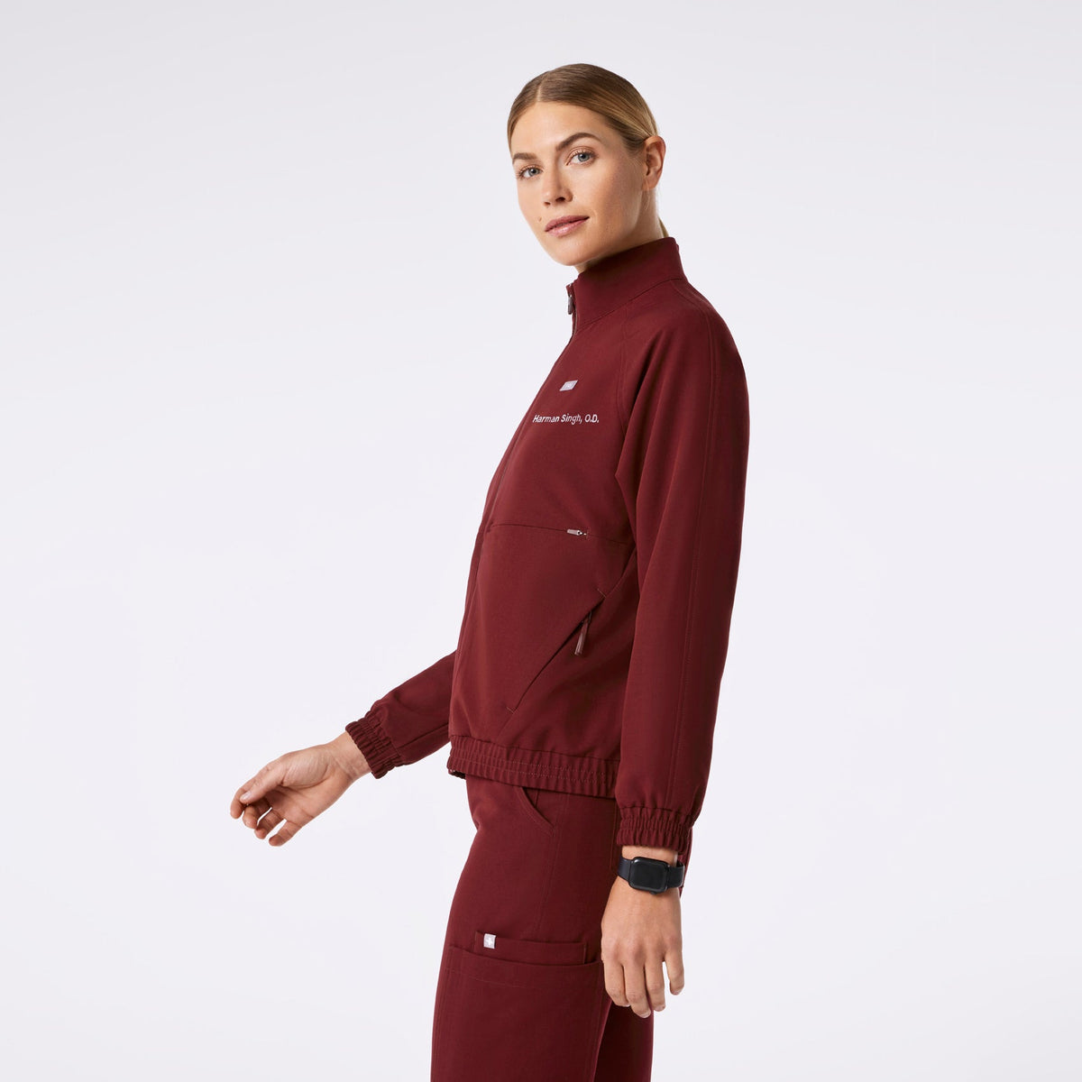 Sydney Scrub Jacket - Burgundy