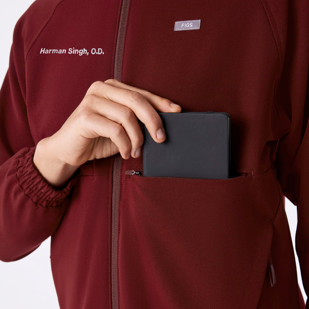 Sydney Scrub Jacket - Burgundy