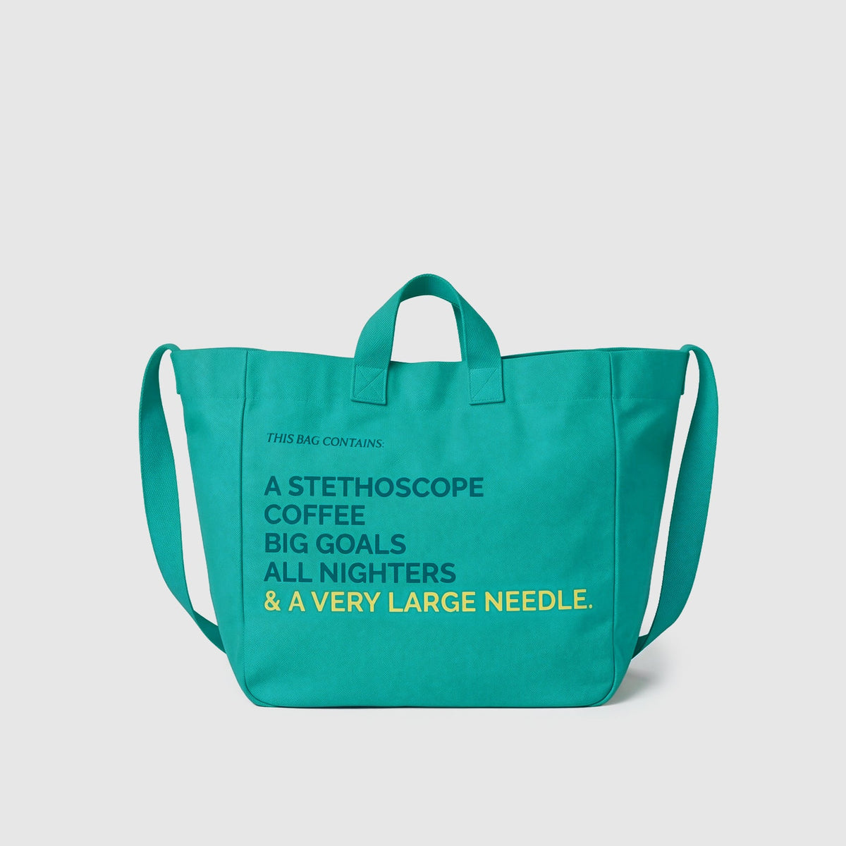 A Very Large Needle Canvas Tote - Lagoon
