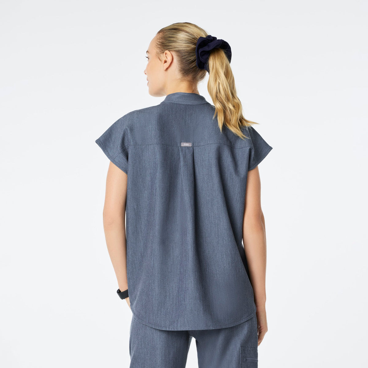 Rafaela Oversized Scrub Top™ - Heather Denim